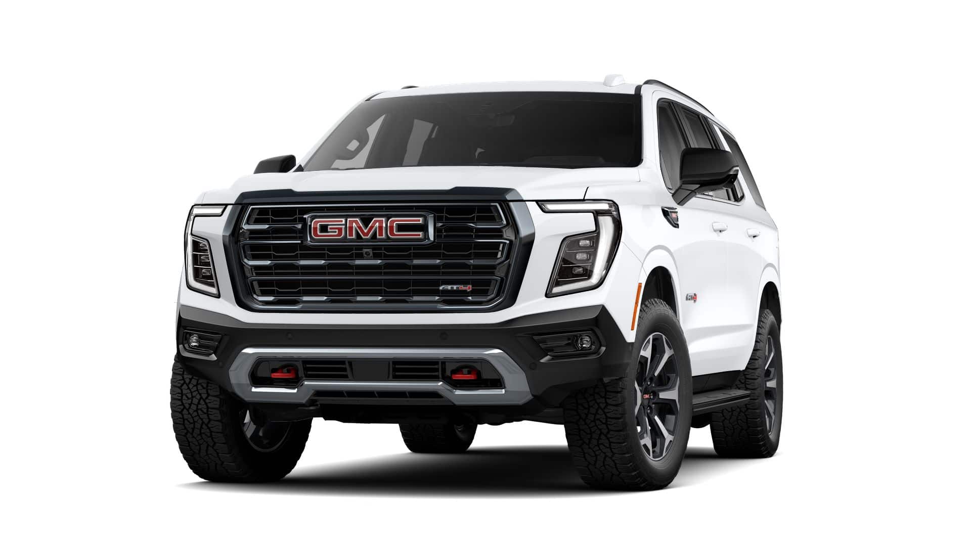 2026 GMC Yukon AT4 in Summit White — front three-quarter view