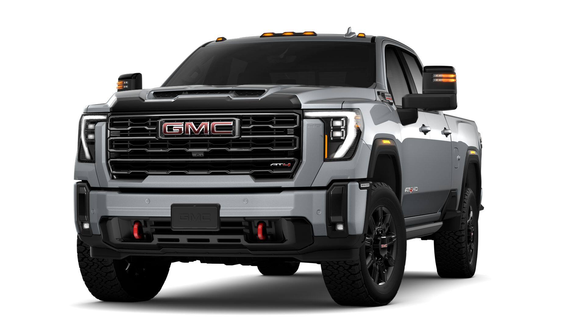 2026 GMC Sierra 3500 HD AT4 in Sterling Metallic — front three-quarter view