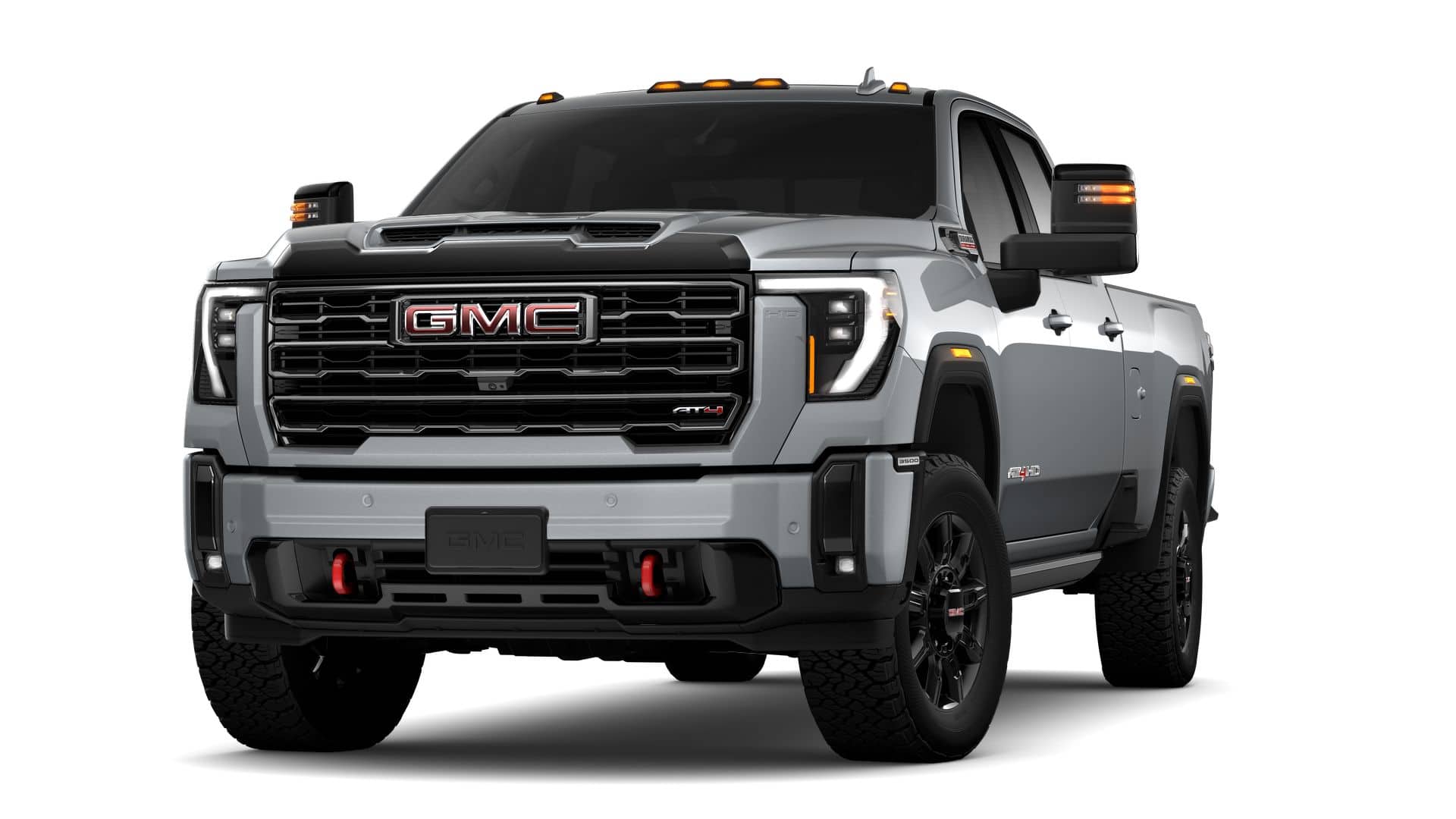 2026 GMC Sierra 3500 HD AT4 in Sterling Metallic — front three-quarter view